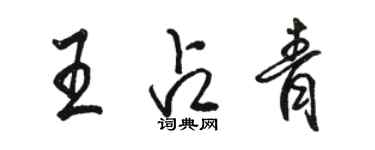 駱恆光王占青行書個性簽名怎么寫
