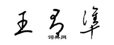 梁錦英王有準草書個性簽名怎么寫