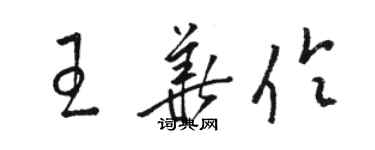 駱恆光王華伶草書個性簽名怎么寫