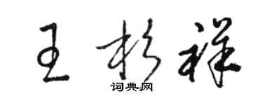 駱恆光王杉祥草書個性簽名怎么寫