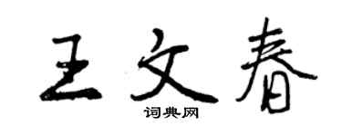 曾慶福王文春行書個性簽名怎么寫
