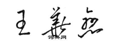 駱恆光王華戀草書個性簽名怎么寫