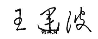 駱恆光王運波草書個性簽名怎么寫