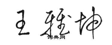 駱恆光王雅坤草書個性簽名怎么寫