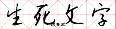 錢沛雲生死文字行書怎么寫