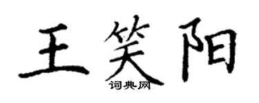丁謙王笑陽楷書個性簽名怎么寫