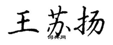 丁謙王蘇揚楷書個性簽名怎么寫