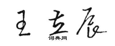 駱恆光王立辰草書個性簽名怎么寫