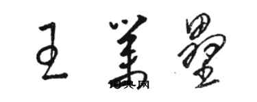 駱恆光王業壘草書個性簽名怎么寫