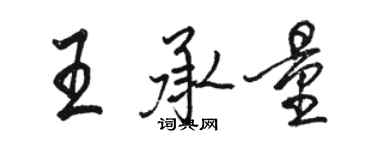 駱恆光王承量行書個性簽名怎么寫