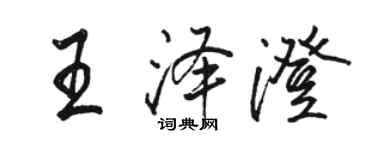 駱恆光王澤澄行書個性簽名怎么寫