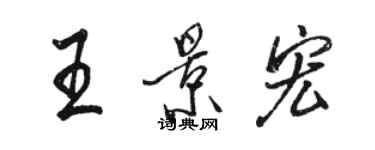 駱恆光王景宏行書個性簽名怎么寫