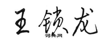 駱恆光王鎖龍行書個性簽名怎么寫