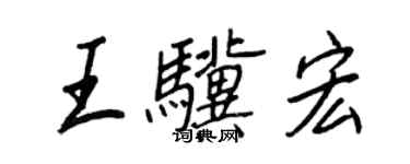 王正良王驥宏行書個性簽名怎么寫