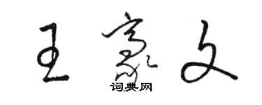 駱恆光王豪文草書個性簽名怎么寫