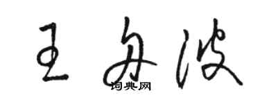 駱恆光王舟波草書個性簽名怎么寫