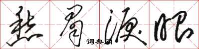 駱恆光愁眉淚眼草書怎么寫