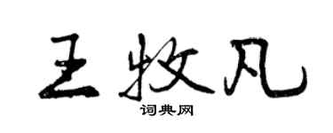 曾慶福王牧凡行書個性簽名怎么寫