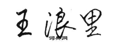 駱恆光王浪里行書個性簽名怎么寫