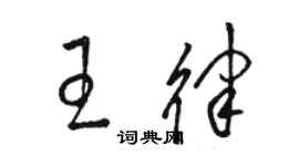 駱恆光王律草書個性簽名怎么寫