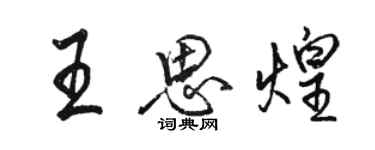 駱恆光王思煌行書個性簽名怎么寫