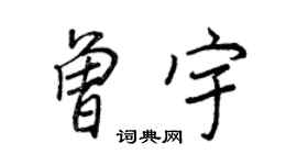 王正良曾宇行書個性簽名怎么寫