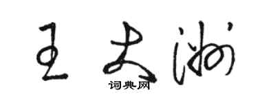 駱恆光王大洲草書個性簽名怎么寫