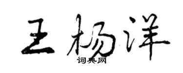 曾慶福王楊洋行書個性簽名怎么寫