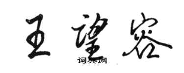 駱恆光王望容行書個性簽名怎么寫