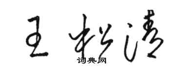 駱恆光王松清草書個性簽名怎么寫