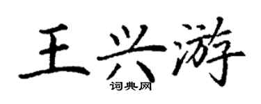 丁謙王興游楷書個性簽名怎么寫