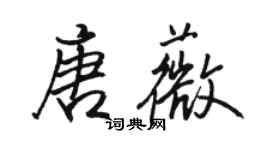 駱恆光唐薇行書個性簽名怎么寫