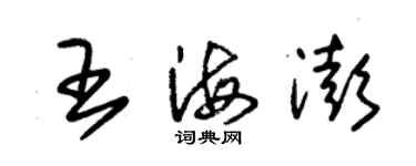 朱錫榮王海澎草書個性簽名怎么寫