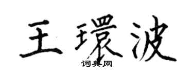 何伯昌王環波楷書個性簽名怎么寫