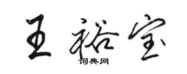 駱恆光王裕寶行書個性簽名怎么寫