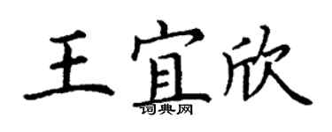 丁謙王宜欣楷書個性簽名怎么寫