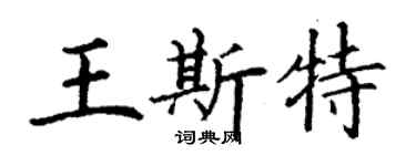 丁謙王斯特楷書個性簽名怎么寫
