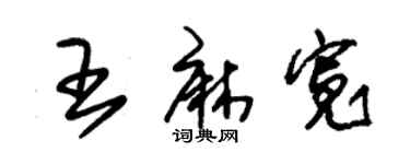 朱錫榮王麻寬草書個性簽名怎么寫