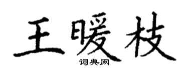 丁謙王暖枝楷書個性簽名怎么寫