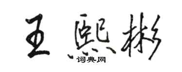 駱恆光王熙彬行書個性簽名怎么寫