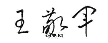 駱恆光王敬軍草書個性簽名怎么寫