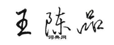 駱恆光王陳品行書個性簽名怎么寫