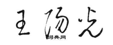 駱恆光王陽光草書個性簽名怎么寫