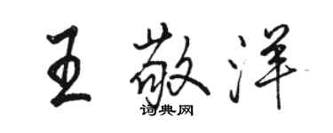 駱恆光王敬洋行書個性簽名怎么寫