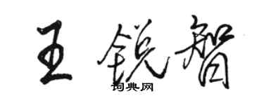 駱恆光王銳智行書個性簽名怎么寫
