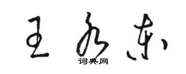 駱恆光王水東草書個性簽名怎么寫