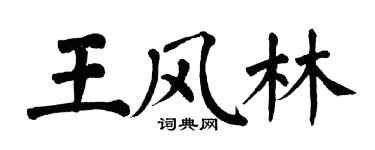 翁闓運王風林楷書個性簽名怎么寫