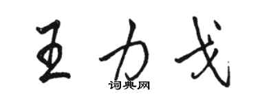 駱恆光王力戈行書個性簽名怎么寫