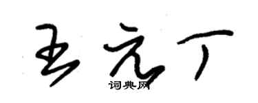 朱錫榮王元丁草書個性簽名怎么寫