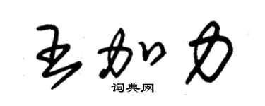 朱錫榮王加力草書個性簽名怎么寫